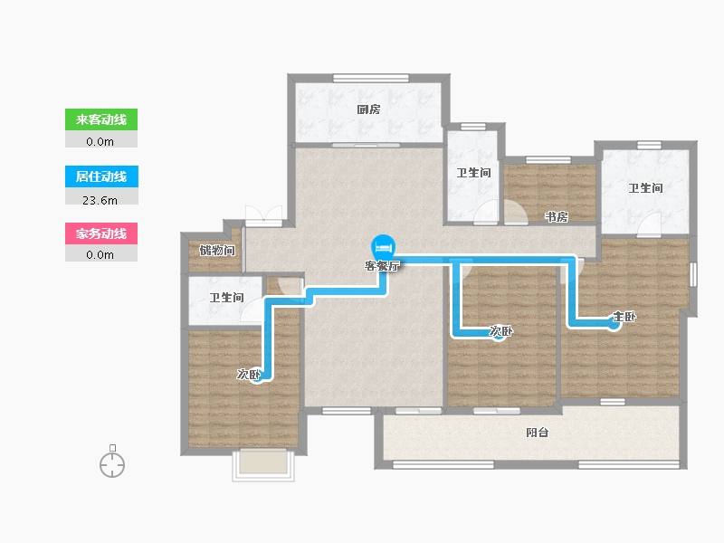 浙江省-宁波市-得力·至臻府-148.00-户型库-动静线