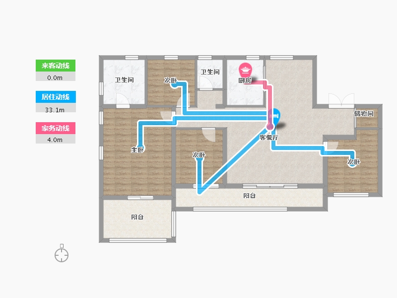 陕西省-西安市-中粮·悦著云朗-123.25-户型库-动静线