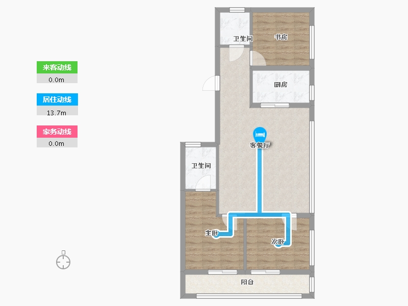 陕西省-西安市-中粮·悦著云朗-78.27-户型库-动静线