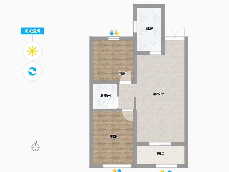 甘肃省-庆阳市-盛世宏璟-53.54-户型库-采光通风