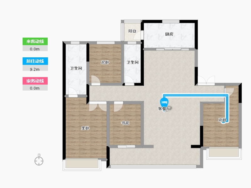 陕西省-西安市-雅居乐宏府翰林山-146.40-户型库-动静线