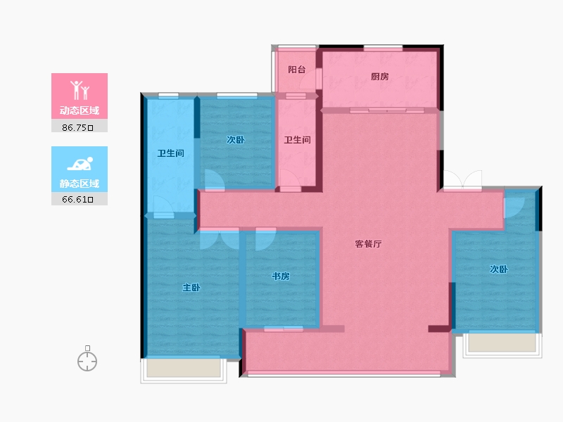 陕西省-西安市-雅居乐宏府翰林山-146.40-户型库-动静分区