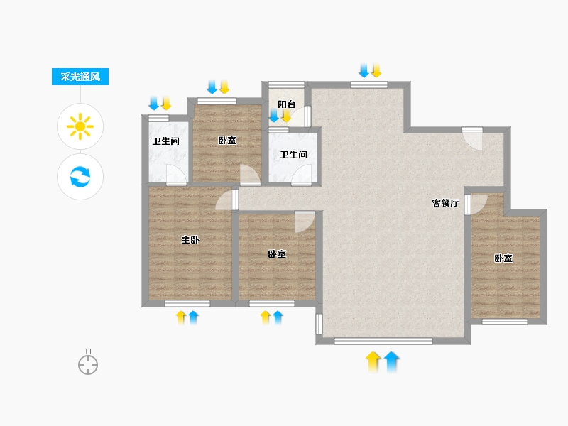 四川省-成都市-中海云缦源境-109.63-户型库-采光通风