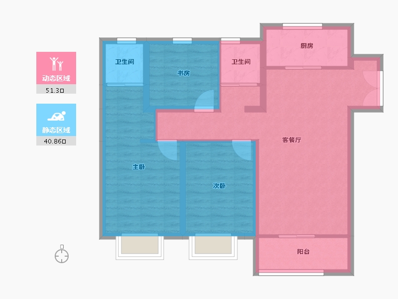 甘肃省-庆阳市-凤凰蓉境-82.19-户型库-动静分区