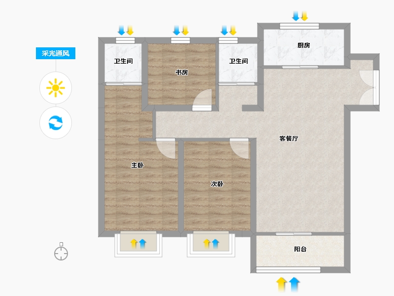 甘肃省-庆阳市-凤凰蓉境-82.19-户型库-采光通风