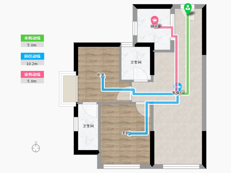 福建省-厦门市-集美发展心厝-52.00-户型库-动静线