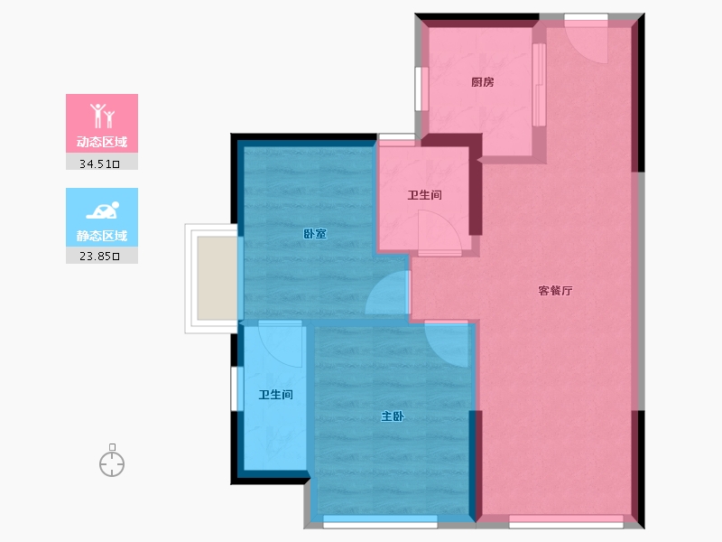 福建省-厦门市-集美发展心厝-52.00-户型库-动静分区