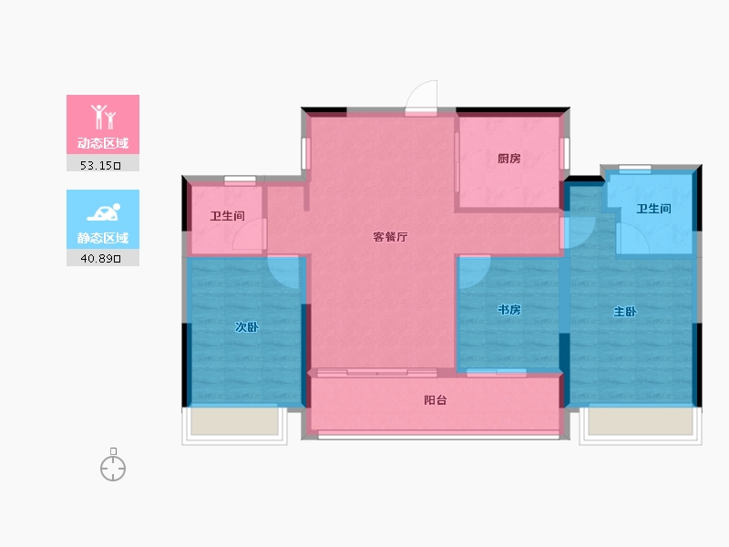 浙江省-杭州市-兴耀沐晴川-84.80-户型库-动静分区