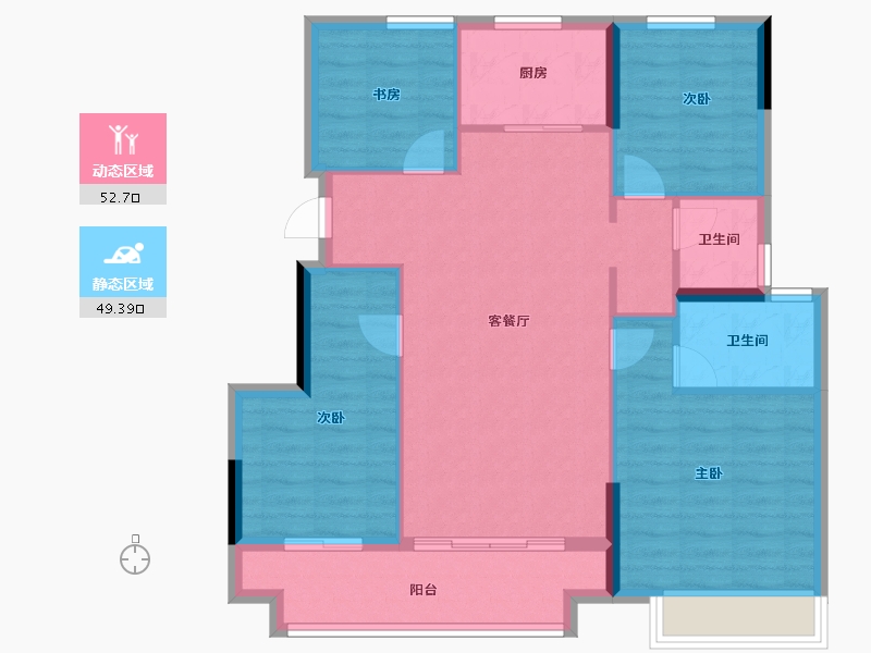 安徽省-蚌埠市-嘉宏·尚品华庭-92.40-户型库-动静分区