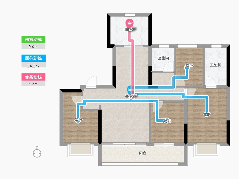 浙江省-宁波市-轨交·悦东上境府-88.39-户型库-动静线