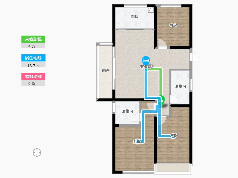 浙江省-杭州市-宁巢美地公寓五区（人才共有产权）-100.59-户型库-动静线