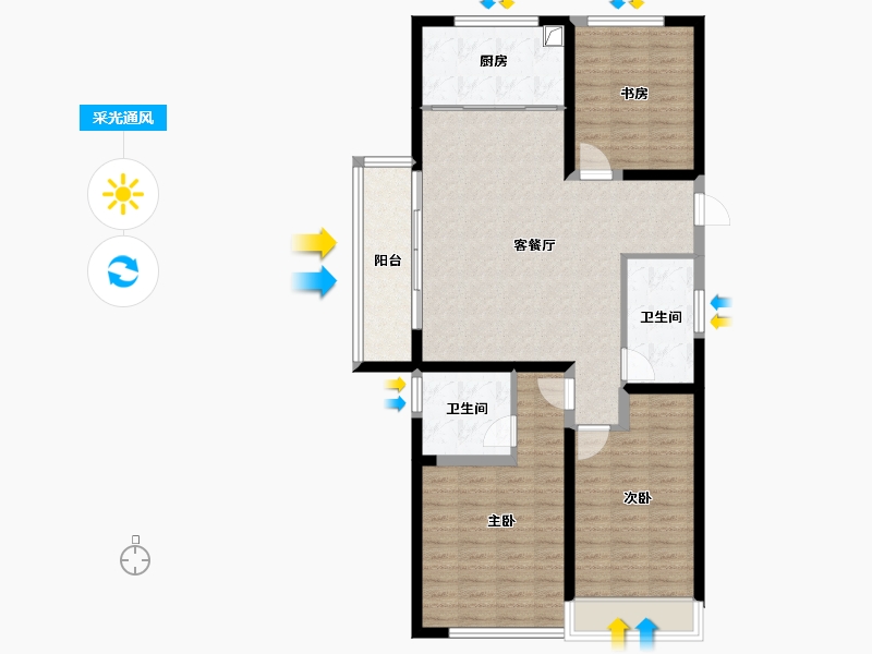 浙江省-杭州市-宁巢美地公寓五区（人才共有产权）-100.59-户型库-采光通风