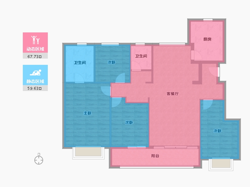 浙江省-宁波市-轨交·悦东上境府-115.96-户型库-动静分区