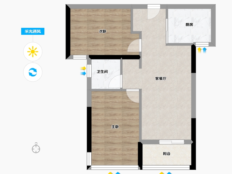 福建省-厦门市-集美发展心厝-50.67-户型库-采光通风