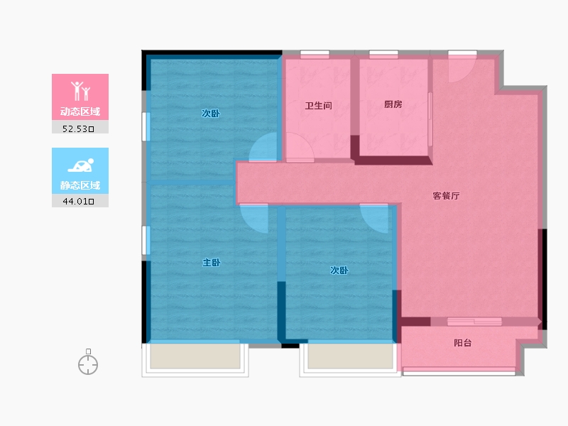 河南省-洛阳市-浩德天逸-86.40-户型库-动静分区