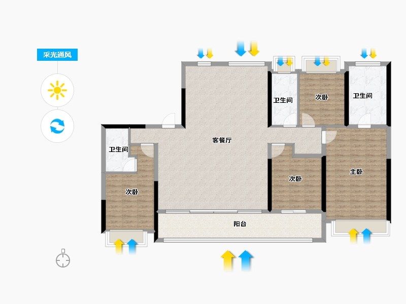 江苏省-南京市-金基山川江樾-156.00-户型库-采光通风