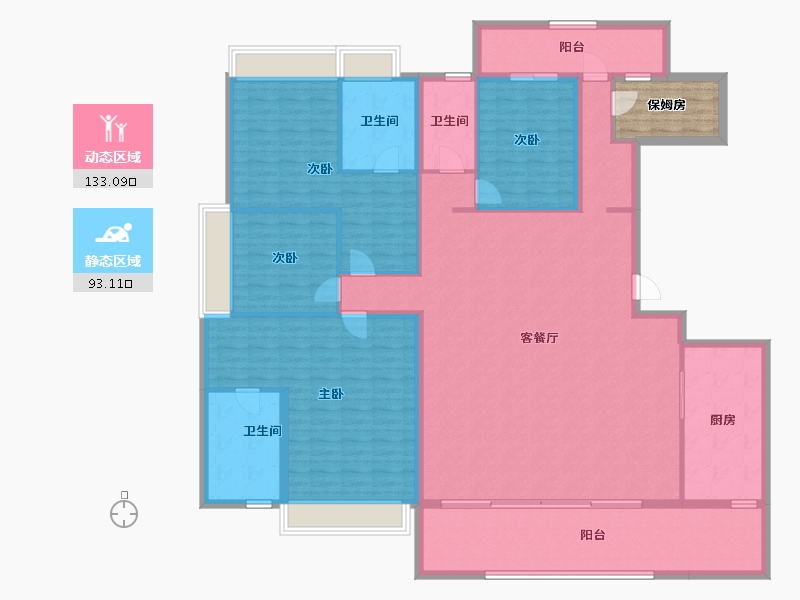 云南省-西双版纳傣族自治州-河滨首府-214.27-户型库-动静分区