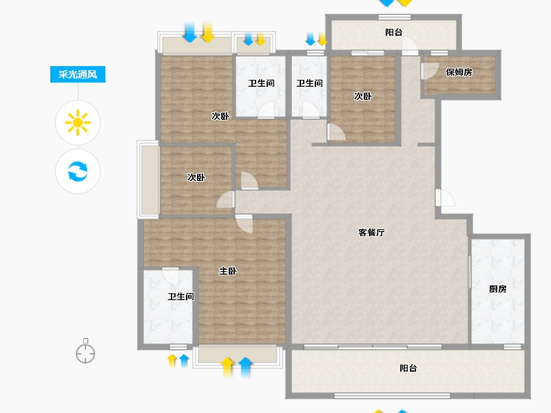 云南省-西双版纳傣族自治州-河滨首府-214.27-户型库-采光通风