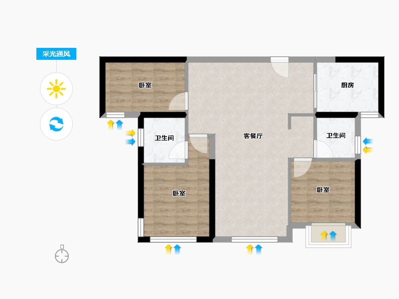 福建省-厦门市-保利联发锦上-71.20-户型库-采光通风