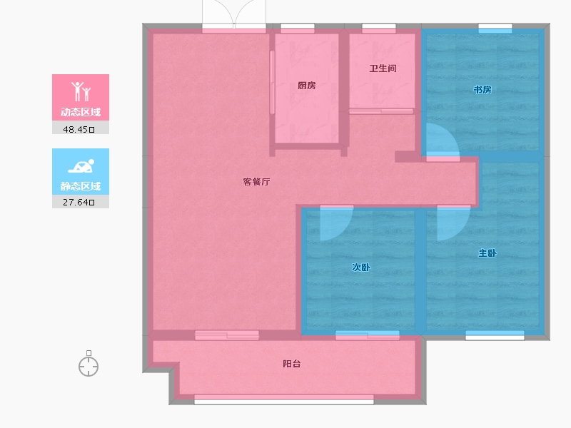 甘肃省-庆阳市-盛世宏璟-67.34-户型库-动静分区