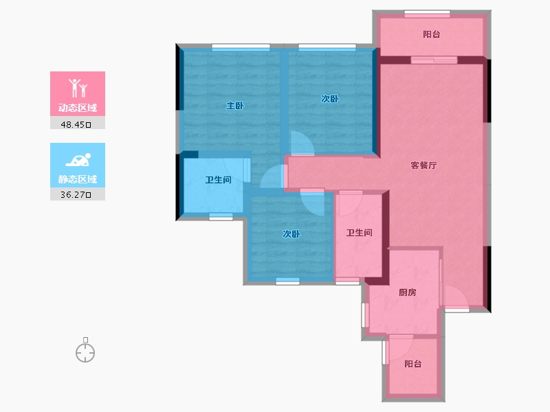 四川省-南充市-东华国际-74.39-户型库-动静分区