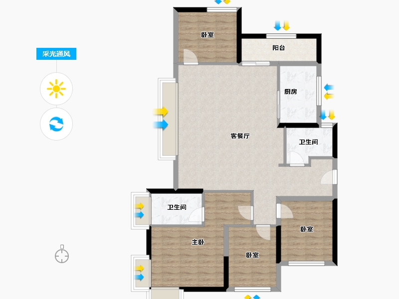 福建省-厦门市-保利联发锦上-110.40-户型库-采光通风