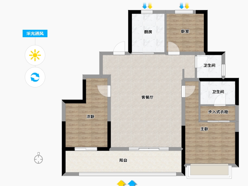 山东省-滨州市-百一甲辰万里-106.40-户型库-采光通风