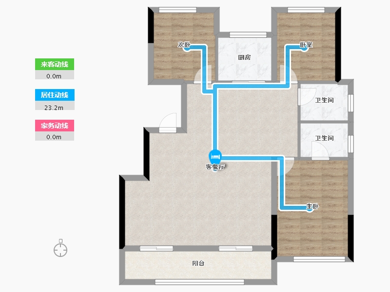 浙江省-绍兴市-朗臻中鸿府-95.57-户型库-动静线