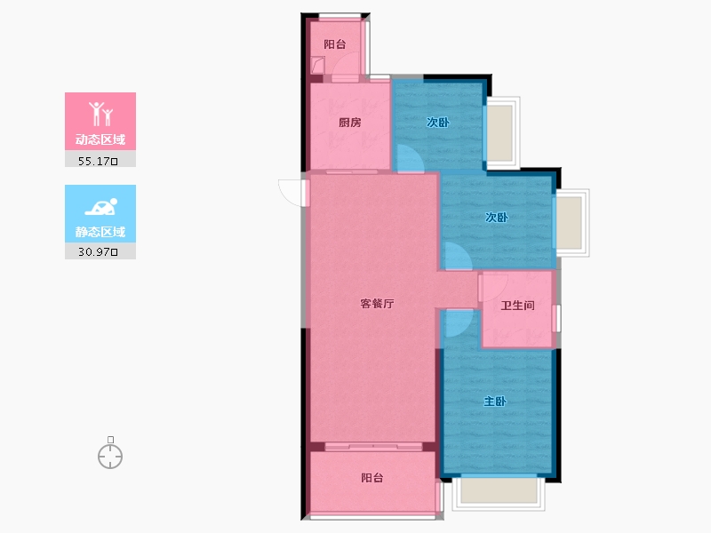 安徽省-淮北市-建投悦府-80.00-户型库-动静分区