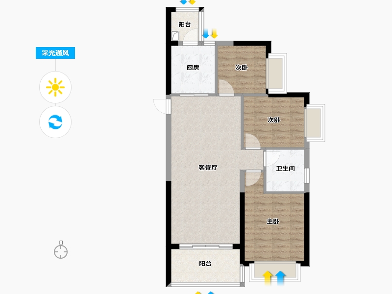 安徽省-淮北市-建投悦府-80.00-户型库-采光通风