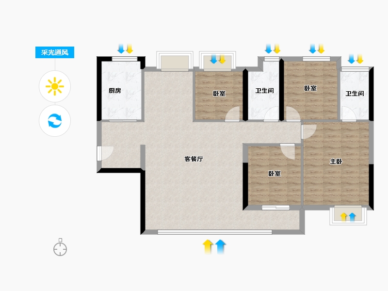 福建省-厦门市-保利联发锦上-110.40-户型库-采光通风