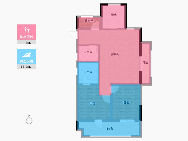 浙江省-杭州市-越秀云麓悦映邸-71.20-户型库-动静分区