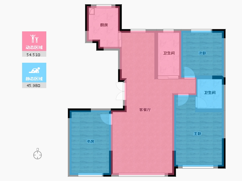 吉林省-通化市-达通·悦府-105.06-户型库-动静分区