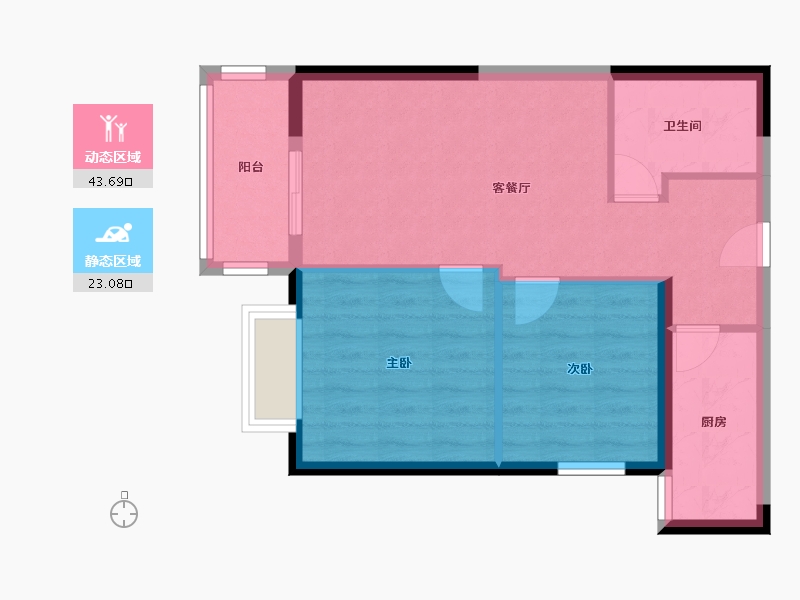 陕西省-西安市-万科东望-60.00-户型库-动静分区