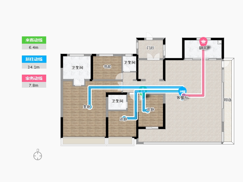 山东省-济南市-国融龙湖熙宸原著-203.44-户型库-动静线