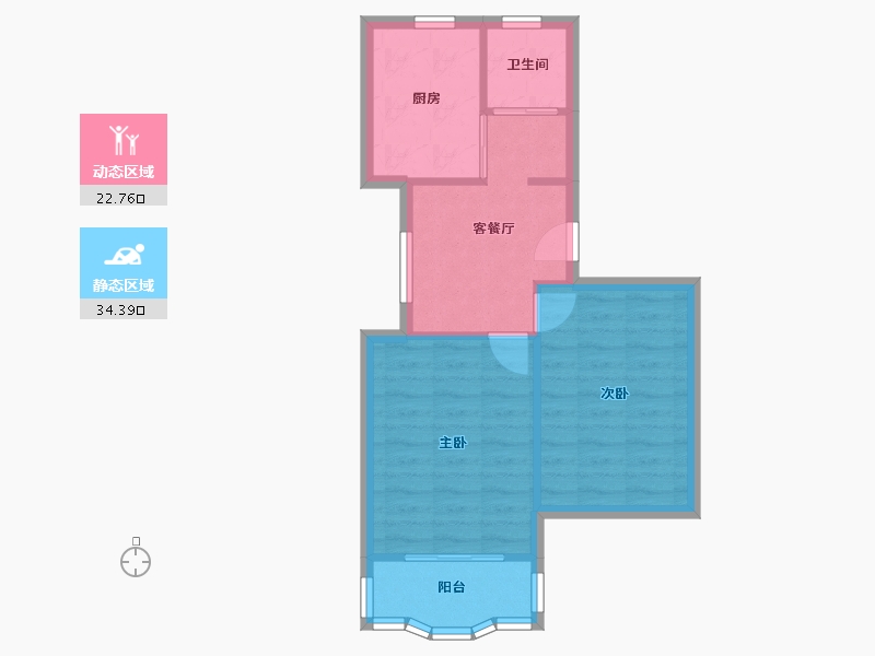 上海-上海市-东陆新村-二街坊-54.95-户型库-动静分区