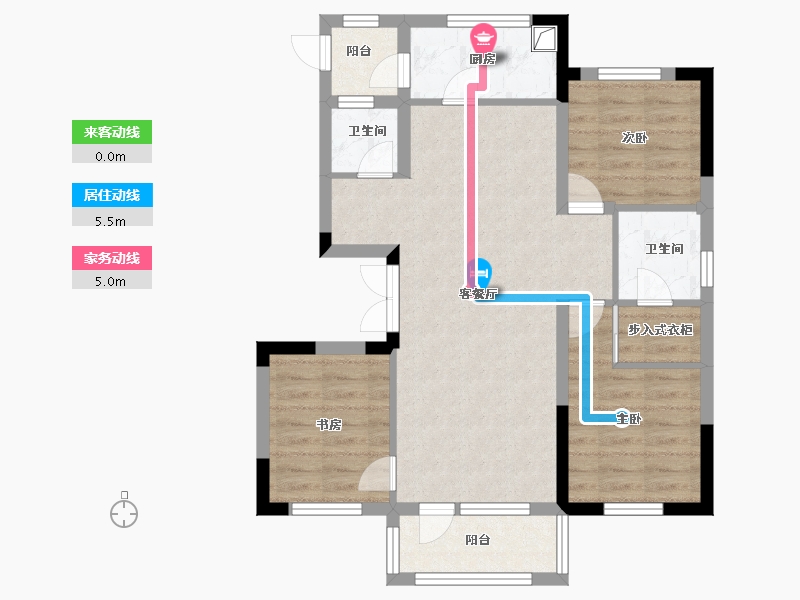 辽宁省-沈阳市-金石小镇北区-74.40-户型库-动静线