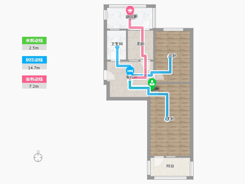 河北省-石家庄市-河北省检察院宿舍-72.80-户型库-动静线