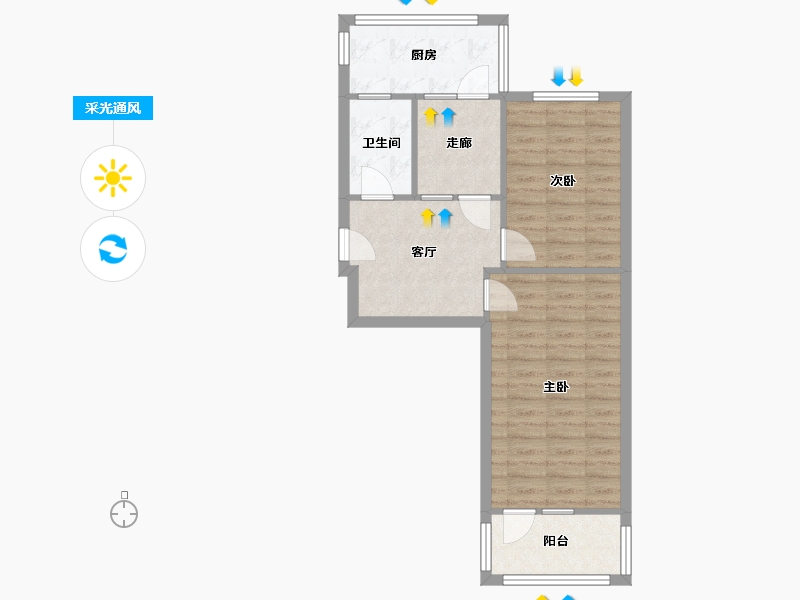 河北省-石家庄市-河北省检察院宿舍-72.80-户型库-采光通风