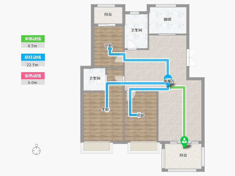 安徽省-安庆市-凤凰山庄-100.80-户型库-动静线