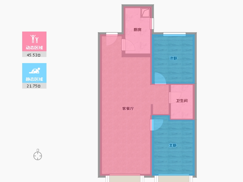 山西省-吕梁市-居然公寓-69.90-户型库-动静分区