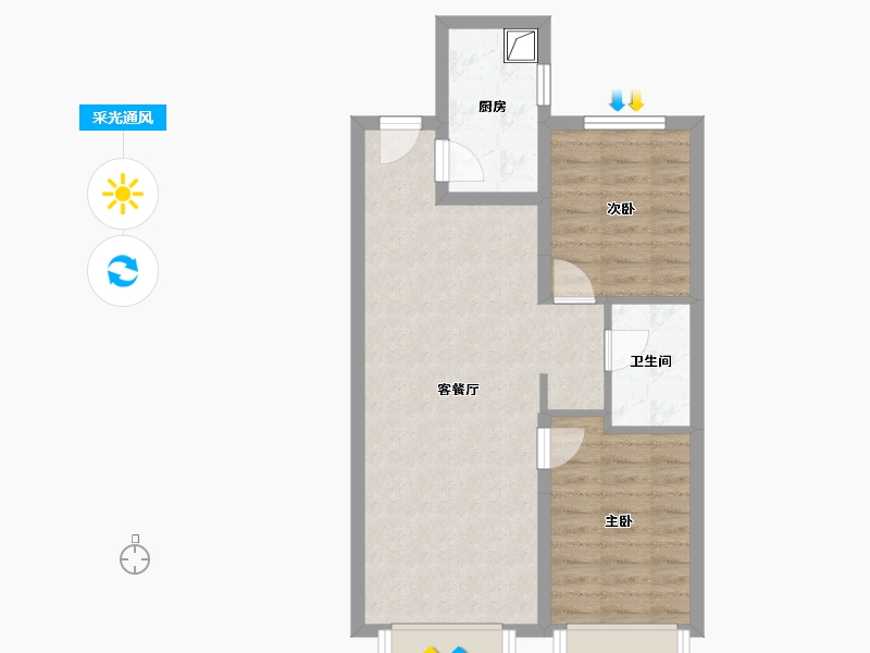 山西省-吕梁市-居然公寓-69.90-户型库-采光通风