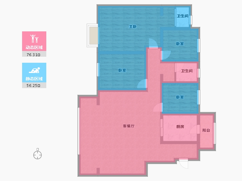 河南省-新乡市-理想城-127.79-户型库-动静分区