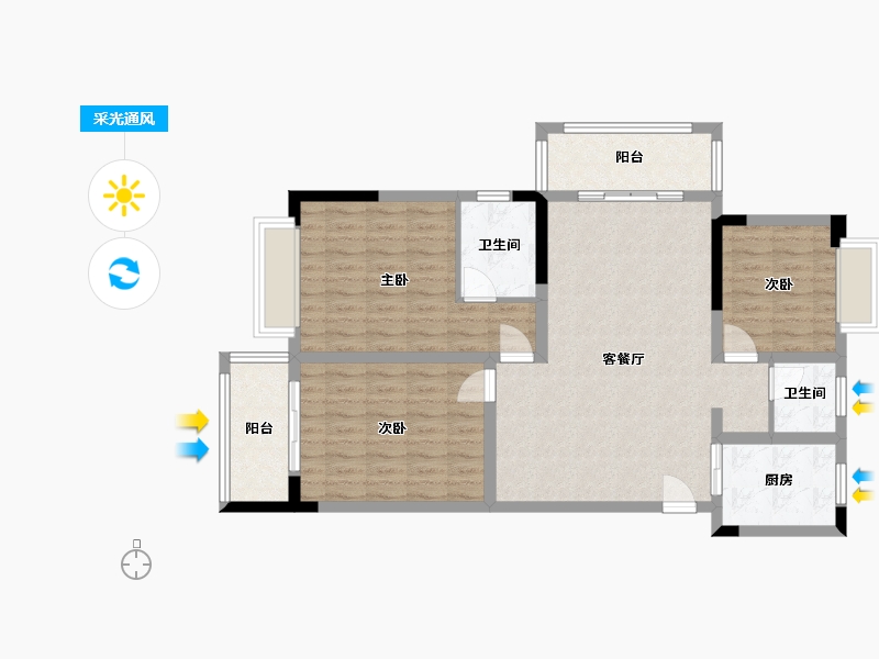 安徽省-安庆市-和顺松兹府-97.26-户型库-采光通风