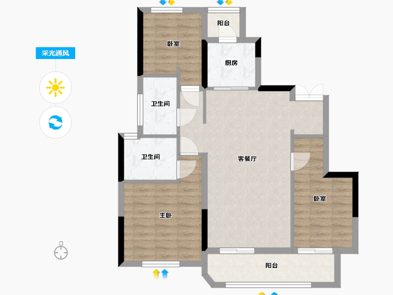 四川省-成都市-西璟天玺-81.94-户型库-采光通风