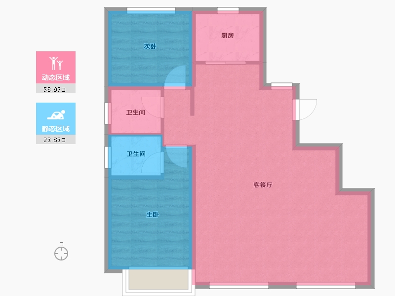 河北省-石家庄市-绿城·悦园-70.14-户型库-动静分区