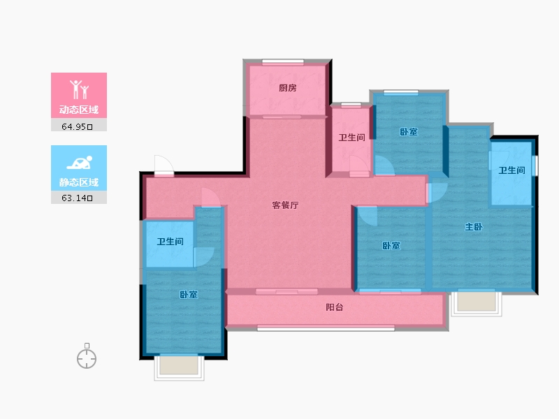 福建省-漳州市-建发璞云-114.42-户型库-动静分区