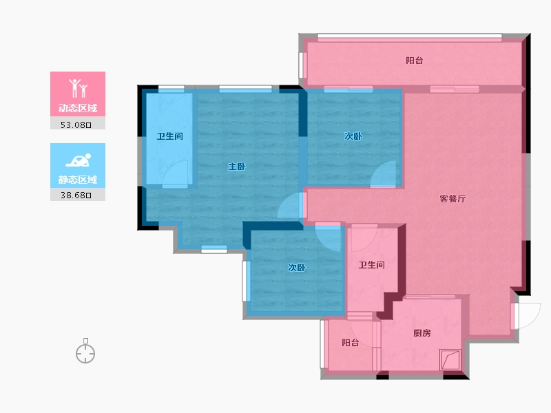 四川省-乐山市-邦泰通江云境-80.99-户型库-动静分区