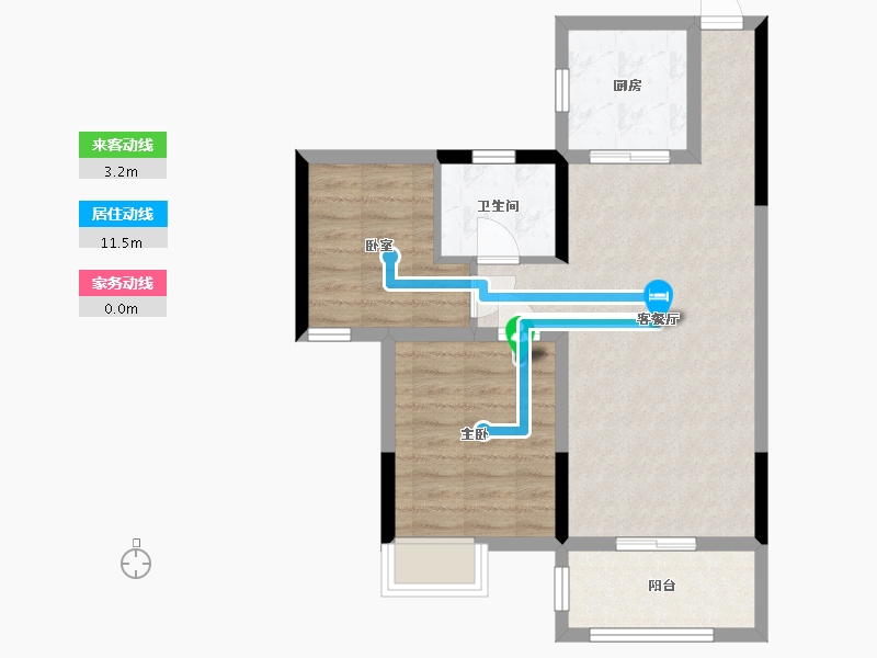 四川省-成都市-98号府邸拾光里-63.29-户型库-动静线