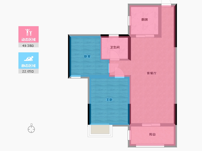 四川省-成都市-98号府邸拾光里-63.29-户型库-动静分区